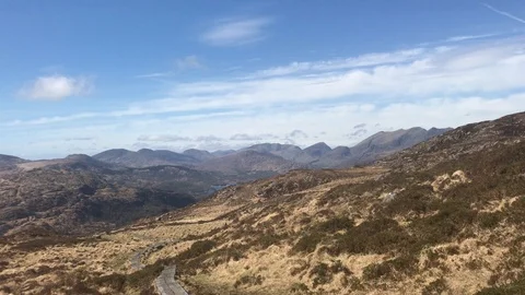View from Torc Mountain in Killarney National Park Kerry Ireland Stock Footage 88884314