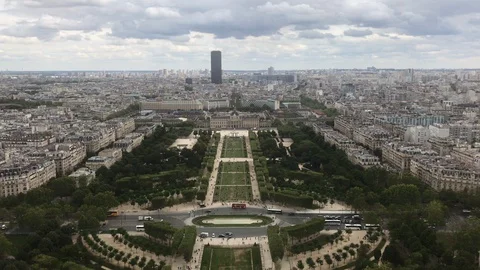 View of Torcadero from the Eiffel Tower Stock Footage 127692476