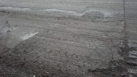 View of torn up road ready to be paved Stock Footage 107434789