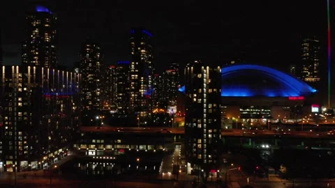 View of Toronto at night Stock Footage 143199361