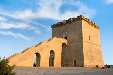 View of Torre Lapillo just before sunset in Salento, Puglia. Italy 스톡 사진