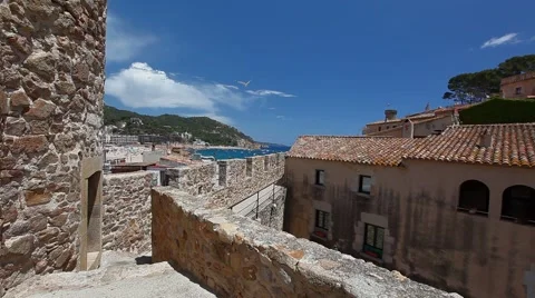 View of Tossa de mar castle  Video stock 66519061