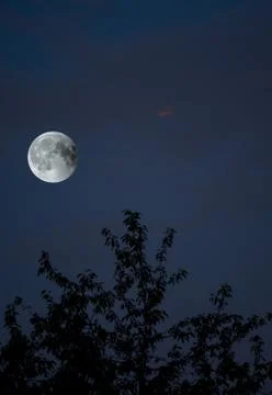 View of Total Lunar Eclipse bloodmoon on July 28 2018 in Germany Fotos Stock