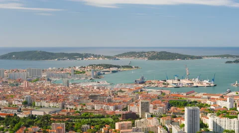 View of Toulon city in a sunny spring day Stock Footage 59084382