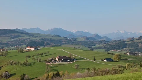 View from touristic road moststrasse in the austrian district mostviertel Stock Footage 128354273