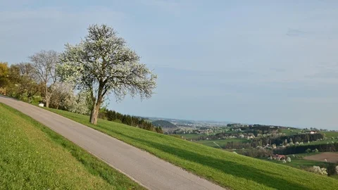 View from touristic road moststrasse in the austrian district mostviertel Stock Footage 128354811