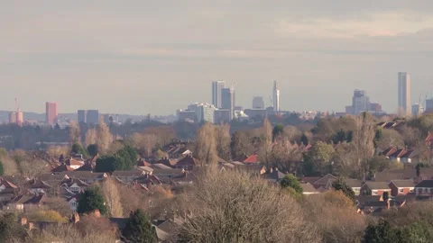 View Toward Birmingham BT Tower Skyline From Dudley Stock Footage 321652024