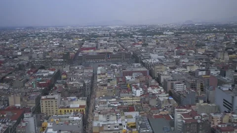 View Toward Zocalo, Top Of Torre Latinoamericana, Centro Historico, Mexico City Stock Footage 154671314