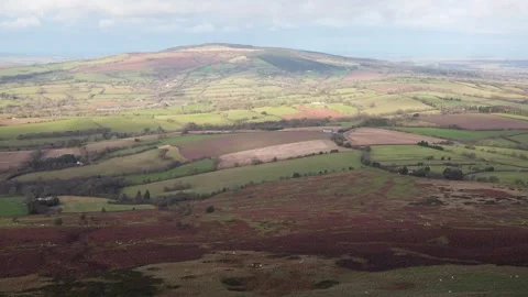 View towards Brown Clee hill, shropshire, England, UK Stock Footage 314270908