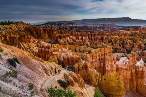 View towards Bryce Canyon Ampitheater in Utah United States of A 스톡 사진