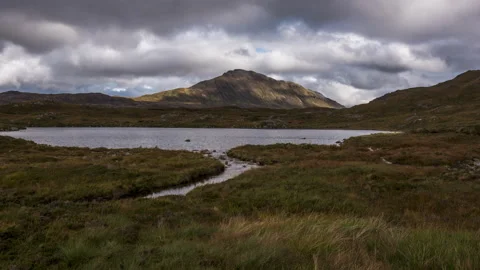 View towards Canisp Mountain in Scottish Highlands Stock Footage 167828934