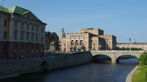 View towards the Royal Swedish Opera, Stockholm, Sweden Stock Footage 170650939