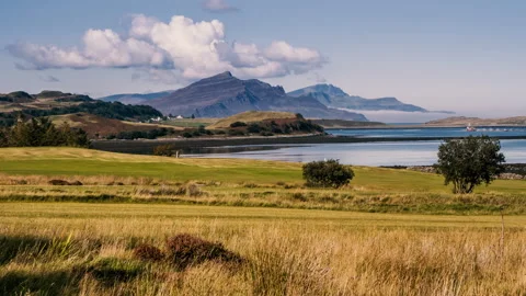 View towards Storr on the Isle of Skye in Scotland Video stock 142949911