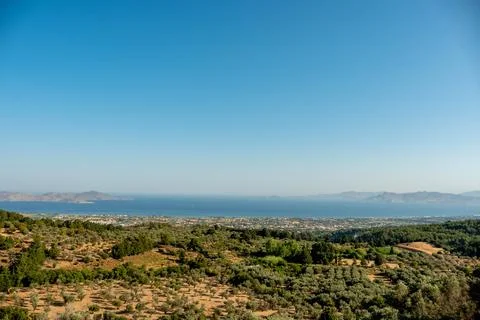 View towards Zipari on Kos Stock Photos