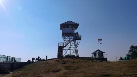View tower in the hill Stock Footage 247199040