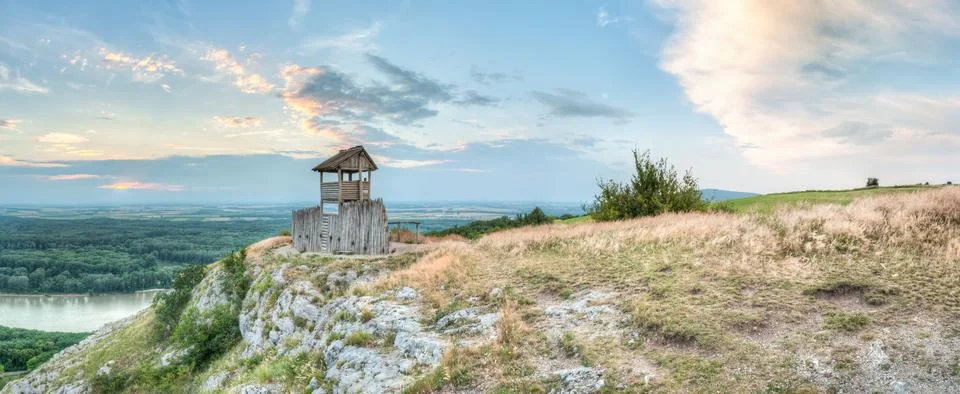 View tower on the hill Stock Photos