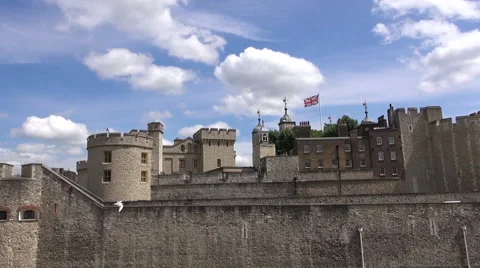 View of Tower Of London From Tower Hill - London Stock Footage 56467118