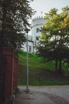 View of the Tower from the lower tier of the castle of Przemysl city Stock Photos