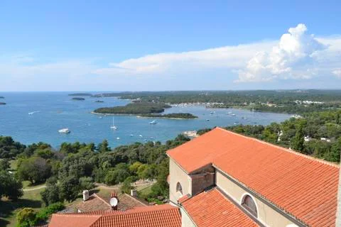 View from a tower to the ocean Stock Photos