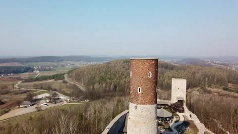 View from the tower of the old castle. Stock Footage 133790947