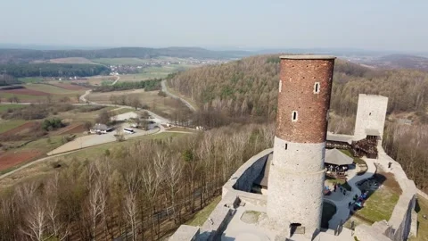 View from the tower of the old castle. Stock Footage 133793678