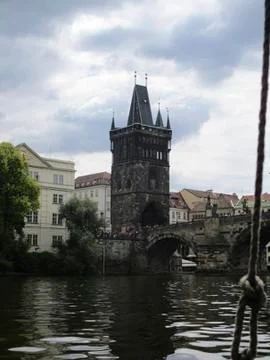 View to the tower from praha Stock Photos