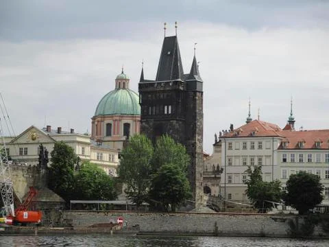 View to the tower in praha Stock Photos