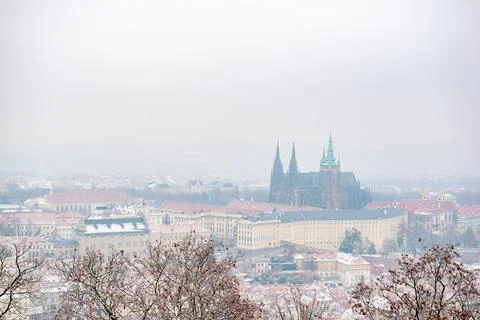 View from the tower to the Strahov Monastery Stock Photos