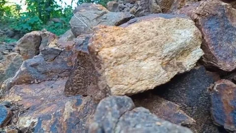 A view of towering rocky cliffs with tall trees. Stock Footage 326866708
