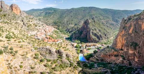 View of the town of Ayna Stock Photos