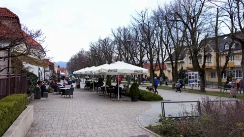 View of the town of Bojnice in Slovakia 库存影片 182992428