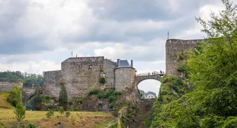 View of the town of Bouillon. Stock Photos