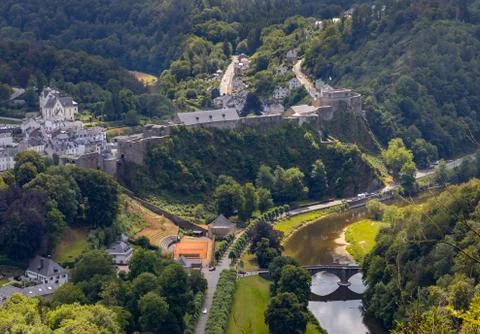 View of the town of Bouillon. Foto stock