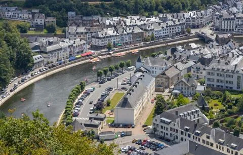 View of the town of Bouillon. Stock Photos