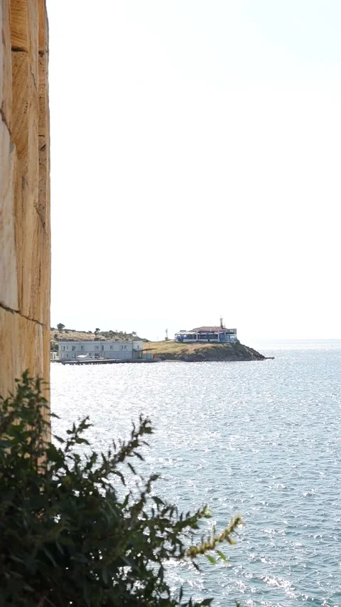 View of the Town of Foça (Vertical) Stock Footage 295796189