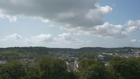 A view of a town on a hill.  Stock Footage 151201471