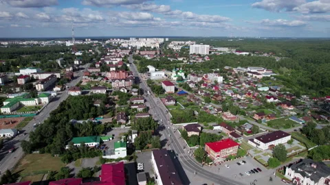 View of the town from a quadcopter Stock Footage 218000160