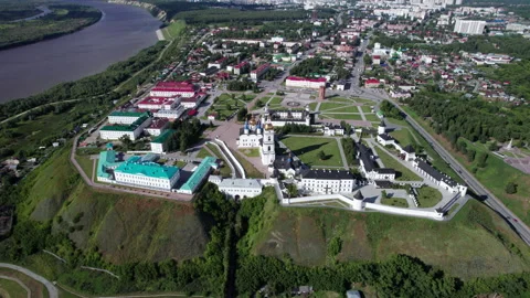 View of the town from a quadcopter Stock Footage 218173635