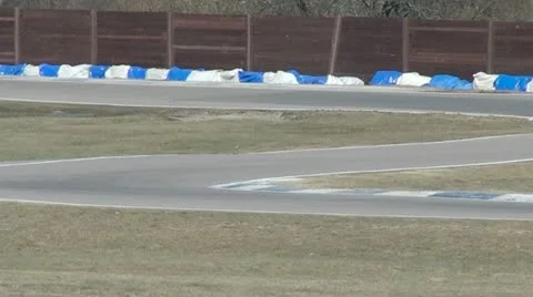 View on track for karting Stock Footage 11400577