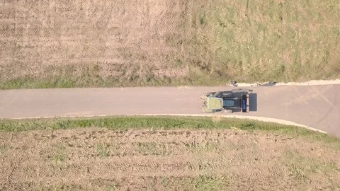 View of a tractor from above 스톡 동영상 97113200