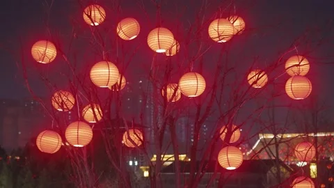 View of Traditional Chinese lanterns Stock Footage 172560857