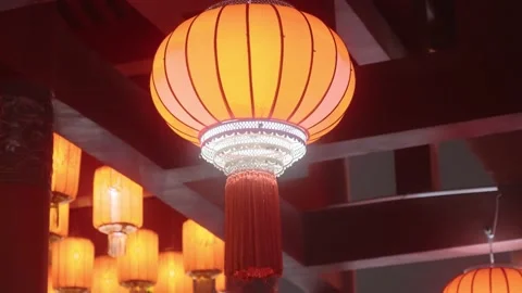 View of Traditional Chinese lanterns Stock Footage 206539332