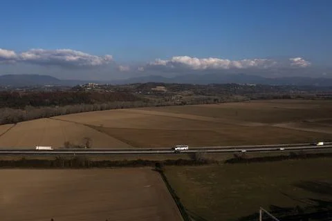 View of traffic on the highway Stock Photos