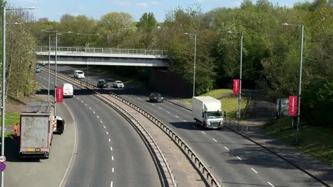 View of traffic in Linkway E in St Helens Merseyside UK Video stock 333241800