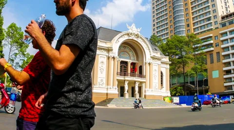View of the traffic on the street in the Ho Chi Minh City Stock Footage 63492853