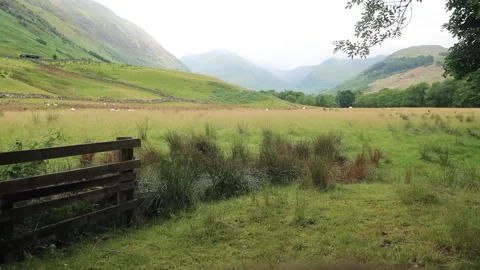 View from the trail  head at start of path leading up Ben Nevis 스톡 동영상 247136334