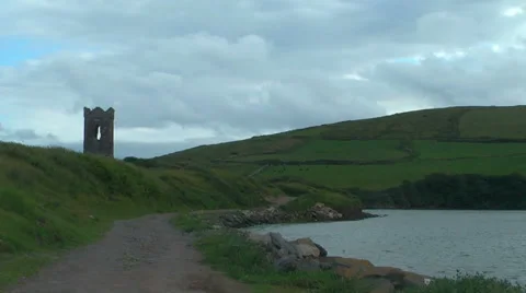 View of trail leading to Dingle Bay in Ireland Stock Footage 40299517