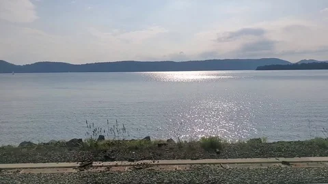 View from train along Hudson River. Amtrak train passes Stock Footage 118997783