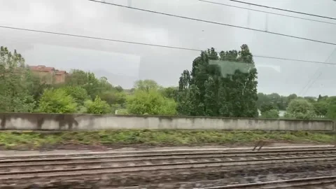 View From Train Approaching Venice Stock Footage 156082320