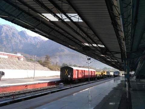 A view of train bogie parked at Katra Railway Station Stock Photos